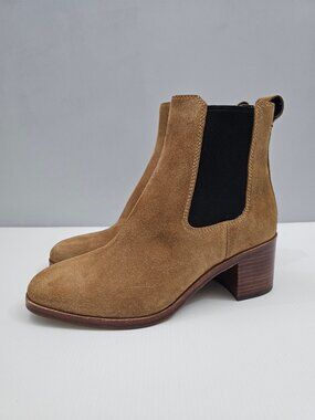 Rag & Bone Hazel Chelsea Ankle Boot Womens EU 39.5 Brown Suede Block Heel